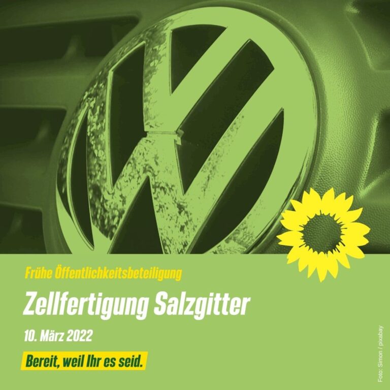 VW SZ: Batteriezellfertigung – Frühe Öffentlichkeitsbeteiligung