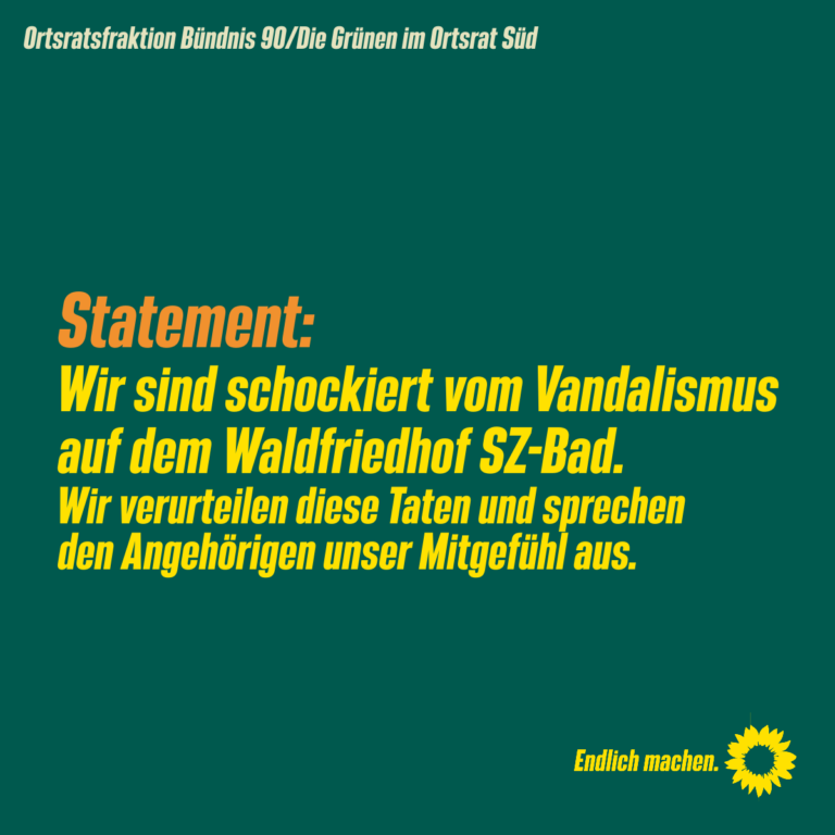 Wir verurteilen den Vandalismus auf dem Waldfriedhof Salzgitter-Bad!